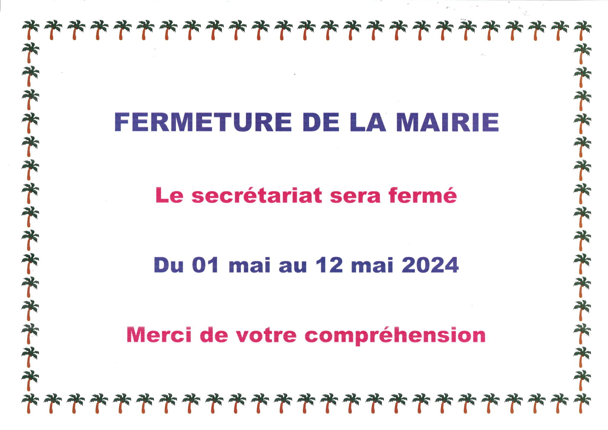 Fermeture du secrétariat de mairie Glisolles